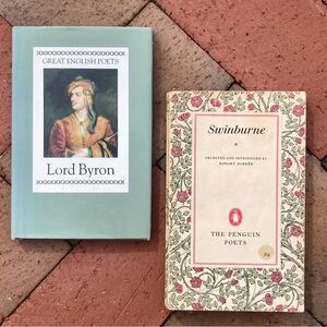 2 Vintage Poetry Books Swinburne Lord Byron Romantic Poems Classical Love